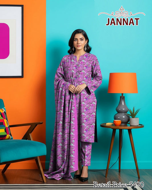 3 PC LAWN BY JANNAT