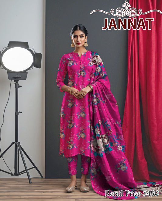 3PC LAWN BY JANNAT