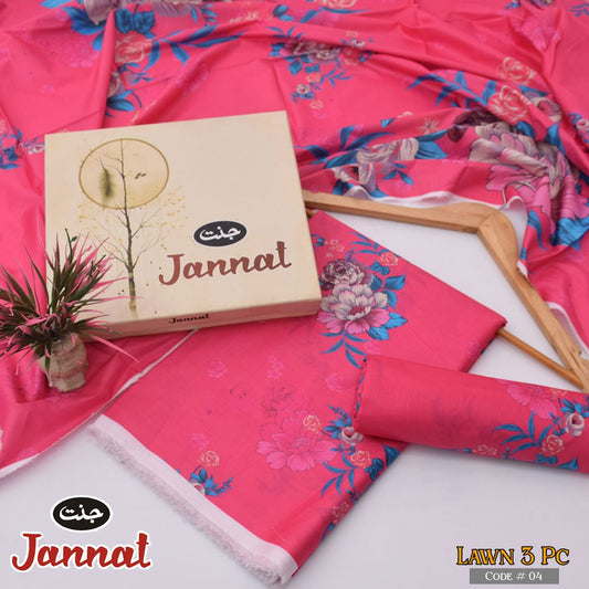 3PC LAWN BY JANNAT