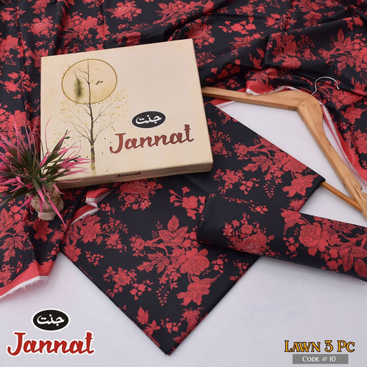 3PC LAWN BY JANNAT